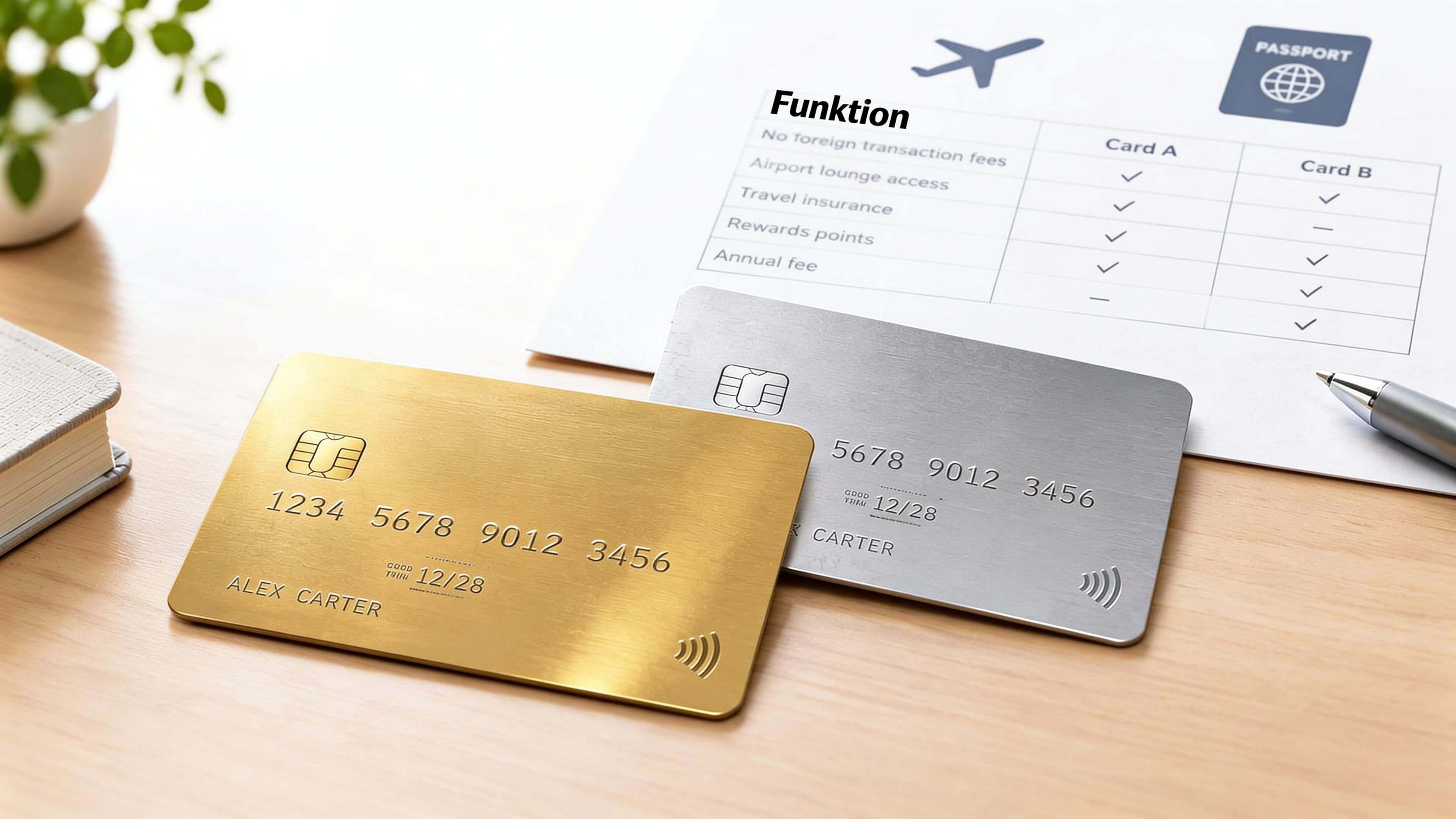 Goldfarbene Kreditkarte auf dunklem Untergrund