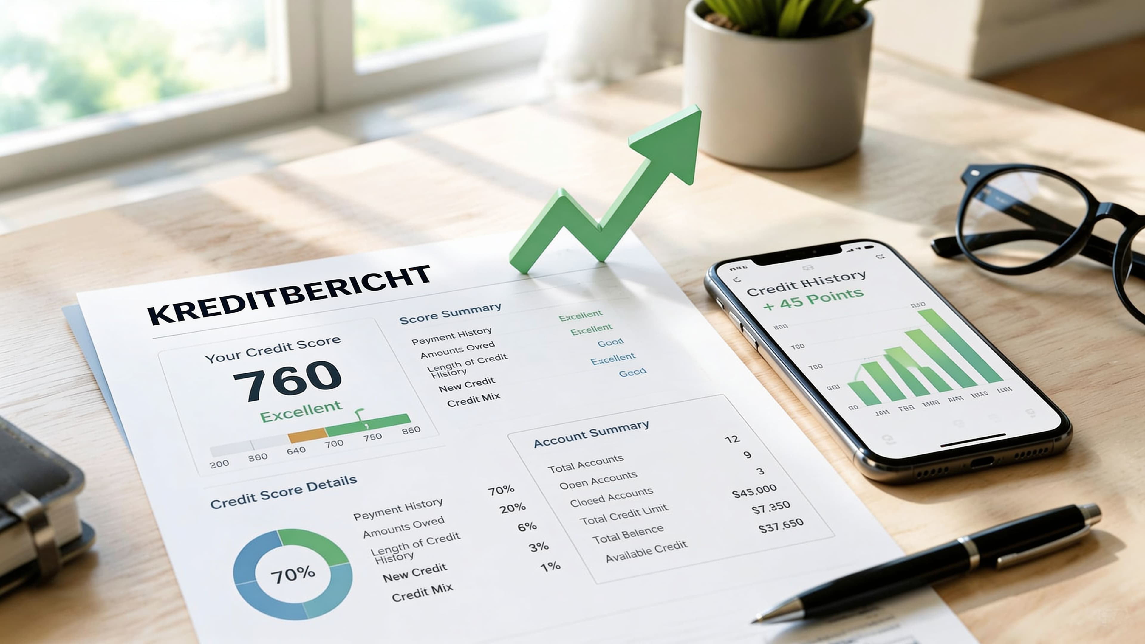 Person sortiert Vertragsunterlagen an einem Schreibtisch